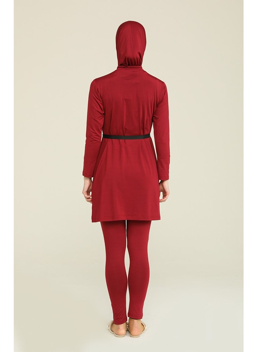 Sefa Merve - Modest Swimsuit 22661-03 Claret Red - Image 1
