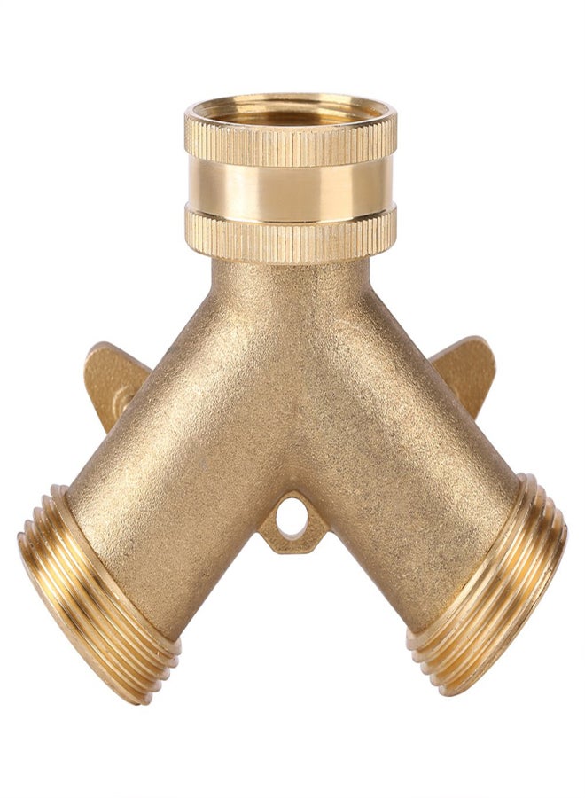 3/4 Inch Brass 2 Way Valve Splitter Hose Pipe Tap Connectors for Garden Irrigation - Image 3