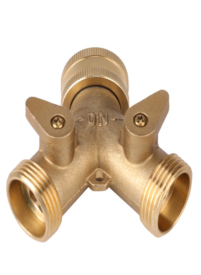 3/4 Inch Brass 2 Way Valve Splitter Hose Pipe Tap Connectors for Garden Irrigation - Image 4