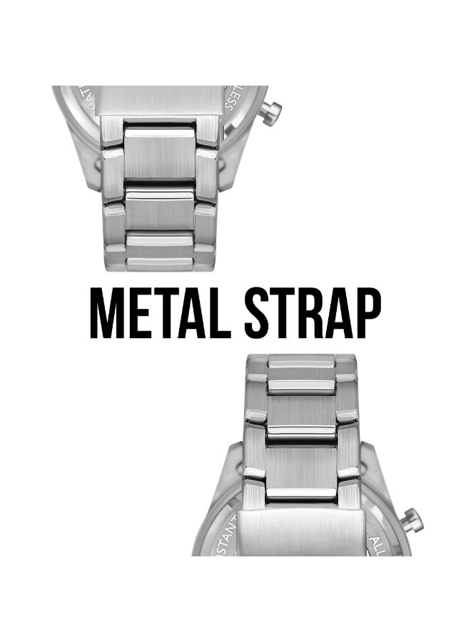 سلازنجر ساعة رجالية متعددة الوظائف بسوار معدني فضي - Image 4