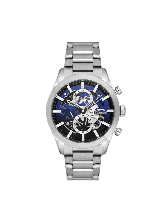 سلازنجر ساعة رجالية متعددة الوظائف بسوار معدني فضي - Image 1