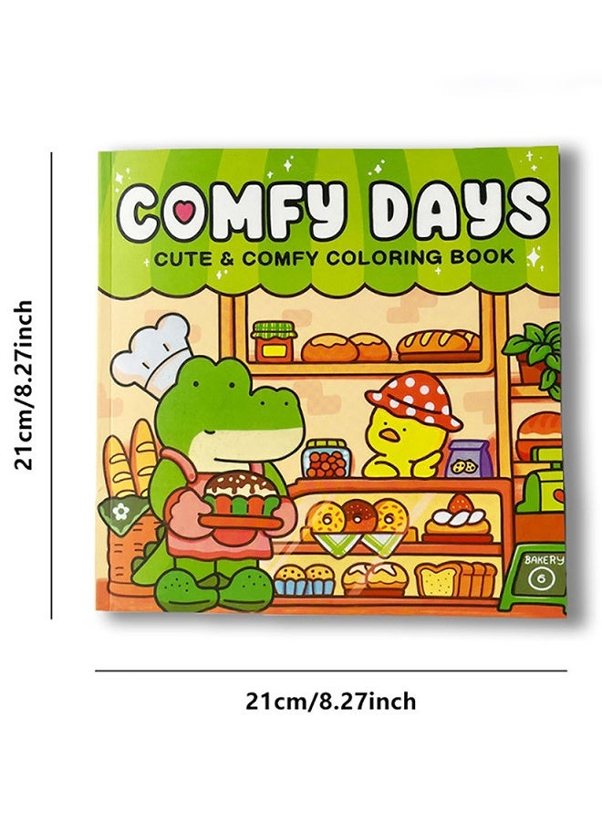 Sweet Life Children's Doodle Book, Comfy Days: Coloring Book for Adults and Teens Featuring Super Cute Animal Characters in Cozy Hygge Moments for Relaxation (Cozy Spaces Coloring) Perfect for School, Students, Stationery, and Learning Supplies  - Image 4