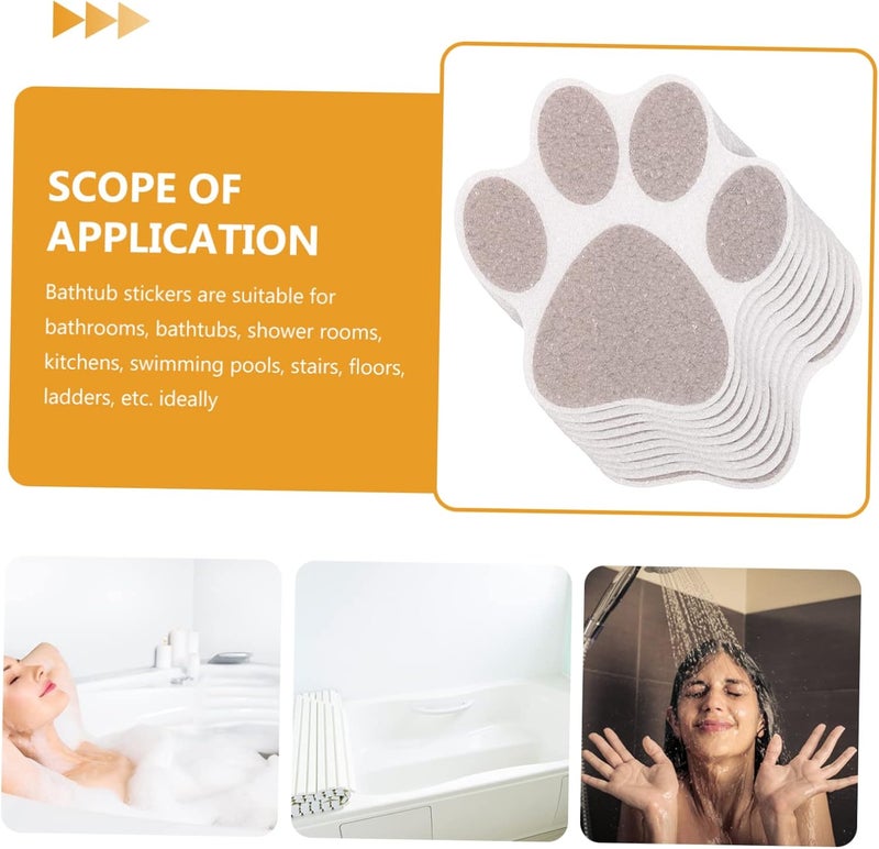 Homoyoyo 10pcs Non Slip Paw Design Stickers for Bathtub Floor Self Adhesive Decals for Smooth Surfaces for - Image 5
