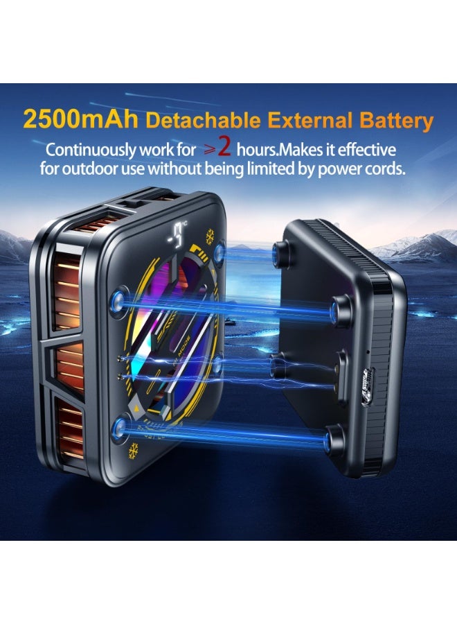 Magnetic Phone Cooler with Battery,Rechargeable Wireless Cooling Fan for iPhone/iPad,Phone Cooling Case Radiator Heatsink with RGB LED for iPhone MagSafe Series/Samsung/Android - Image 2