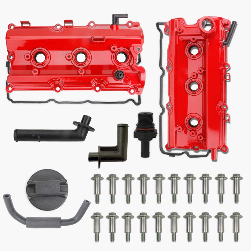 MITZONE Upgrade Aluminum Valve Covers Left and Right Compatible with 20032008 Nissan 350Z Infiniti FX35 G35 M35 VQ35DE 35L Part 13264AM600 13264AM610