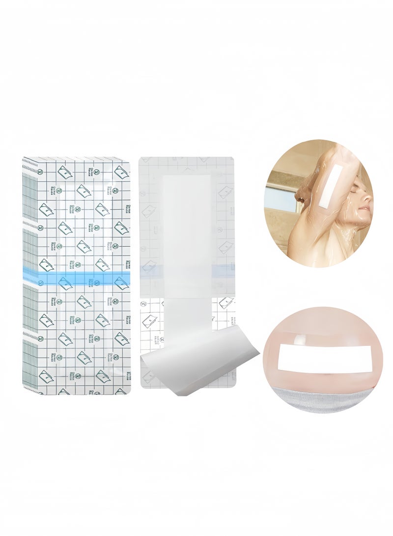 5 Pieces Transparent Stretch Adhesive Bandage,Waterproof Clear Protective Adhesive Bandages Disposable Stretch Bandage Dressing Tape for Swimming and Shower(10*30cm/3.9*11.8inch) - Image 2