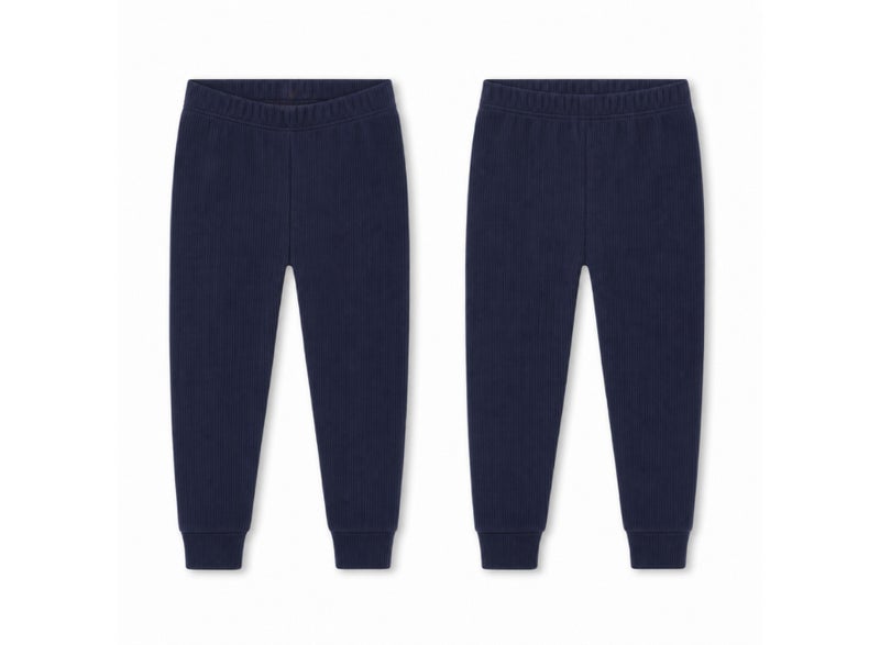 playmore Unisex Cotton Ribbed Thermal Pants (Pack Of 2) – Navy - Image 1