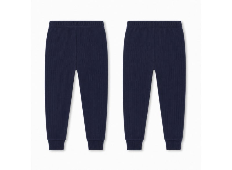 playmore Unisex Cotton Ribbed Thermal Pants (Pack Of 2) – Navy - Image 3