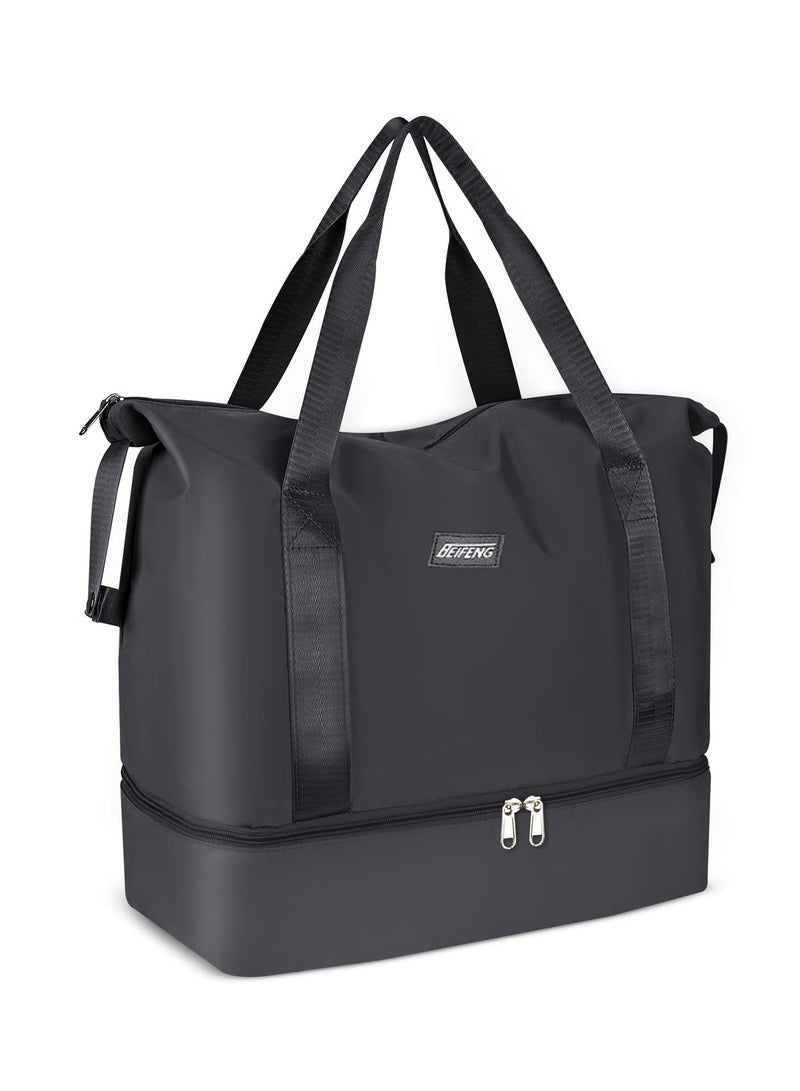 SYOSI Travel Duffel Bag, SYOSI Dry & Wet Seperated Sports Gym Bag Waterproof Shopping Bag Carry On Bag for Women Men Sports Gym Weekender Tote Bag - Image 1