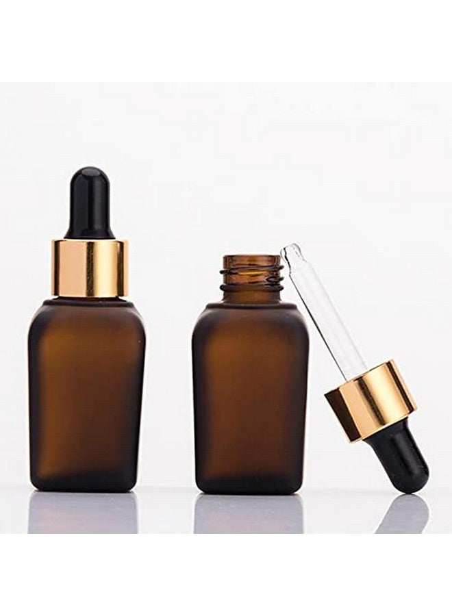 ديفينيز زجاجة مربعة متعددة الأغراض من ديفينيز بلون العنبر، 30 مل مع قطارة زجاجية سوداء ذهبية (عبوة من 6 قطع)، للجمال والزيوت الأساسية والمزائج والعناية بالبشرة والسفر والتونر ومستحضرات التجميل والمشاريع المنزلية - Image 5