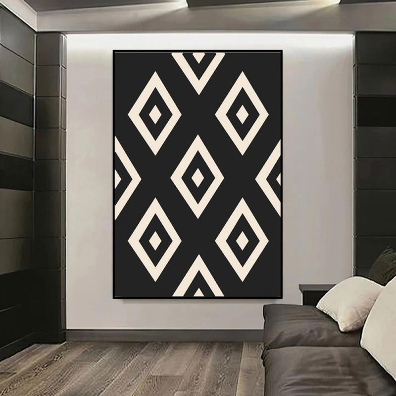 ماركتنا لوحة قماشية بتصميم تجريدي مع برواز مجوف مقاس (120x80) قطعة واحدة - Image 4