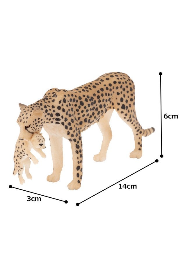 MOJO Cheetah (Female) with Cub Realistic International Wildlife Toy-Replica Hand Painted Figurine, Mixed (387167) - Image 3