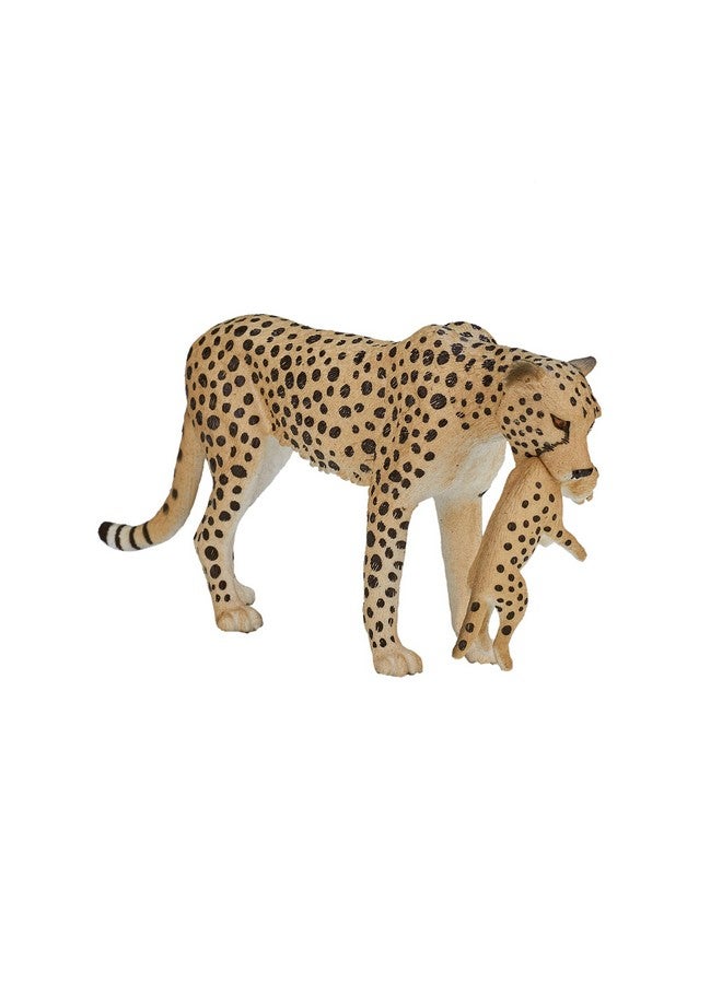 MOJO Cheetah (Female) with Cub Realistic International Wildlife Toy-Replica Hand Painted Figurine, Mixed (387167) - Image 2