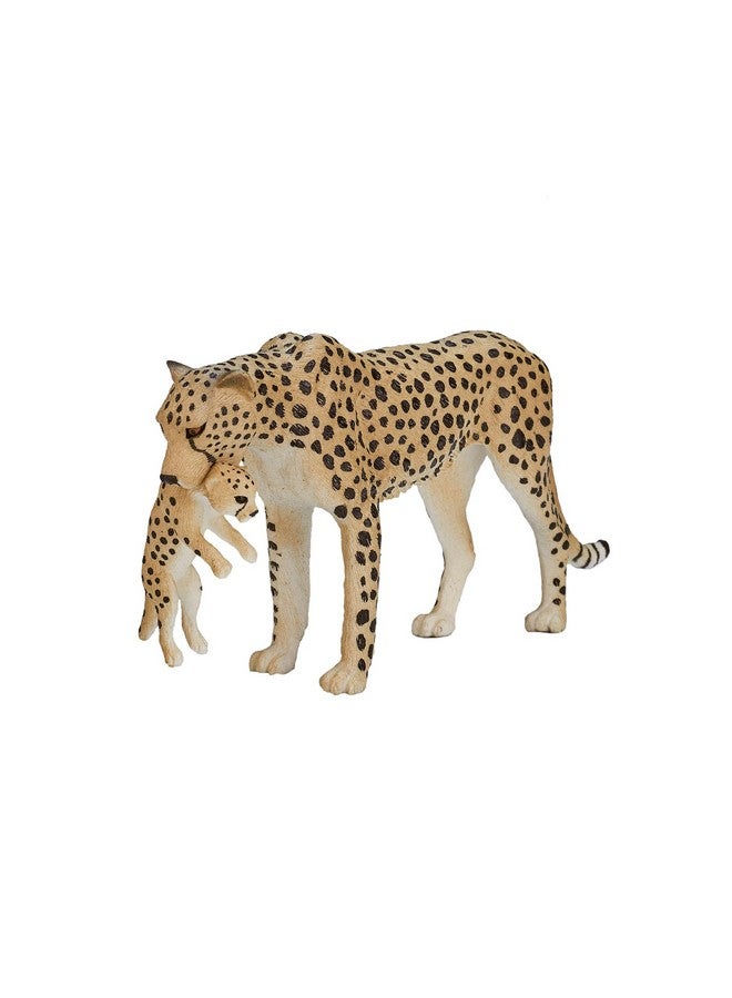 MOJO Cheetah (Female) with Cub Realistic International Wildlife Toy-Replica Hand Painted Figurine, Mixed (387167) - Image 1