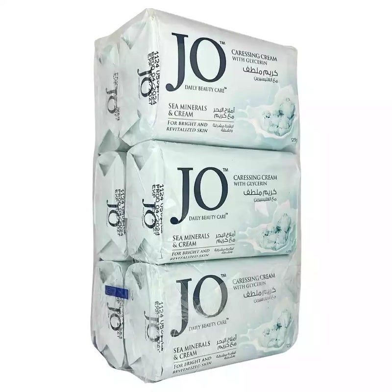 Jo Daily Beauty Care Sea Minerals And Cream Caressing Cream Bar Soap With Glycerin- 6X125gms