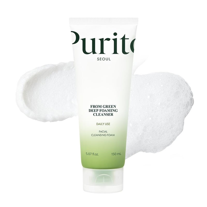 PURITO From Green Deep Foaming Cleanser 150ml / 5.07 fl.oz, pH 5.5, plant-based, natural ingredients, cruelty-free, Vegan - Image 1