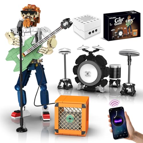 Suplanet Rock Star Guitarist Building Sets for Adults with Bluetooth Speaker Electric Guitar Singer Band Building Block Kit for Kids Music Fans The Art Integration of Music and Technology 721 PCS - Image 1