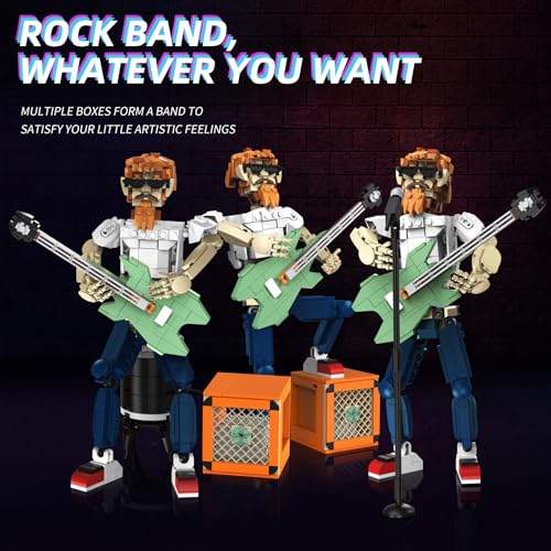 Suplanet Rock Star Guitarist Building Sets for Adults with Bluetooth Speaker Electric Guitar Singer Band Building Block Kit for Kids Music Fans The Art Integration of Music and Technology 721 PCS - Image 5