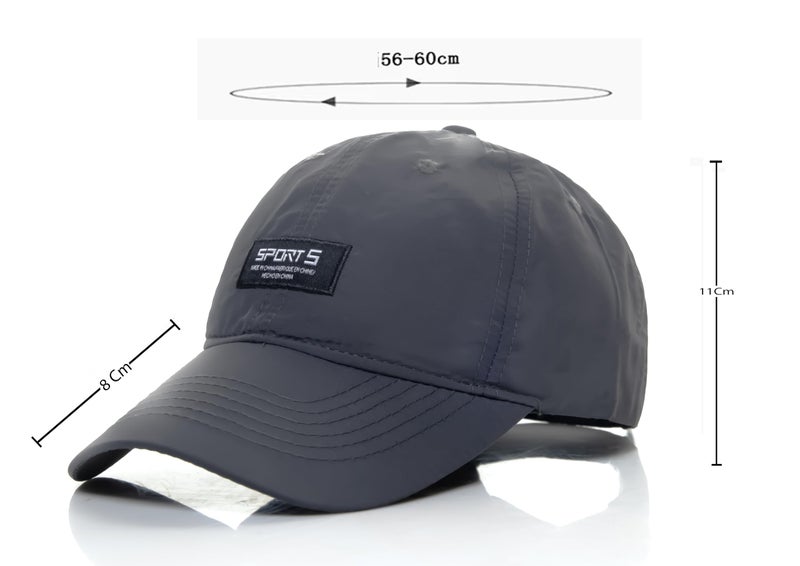 ketmart Hat for Men Woman Sports Cap Sun Hat Quick Drying Soft Polyester Fiber Adjustable for Men and Women(Color_Grey) - Image 5