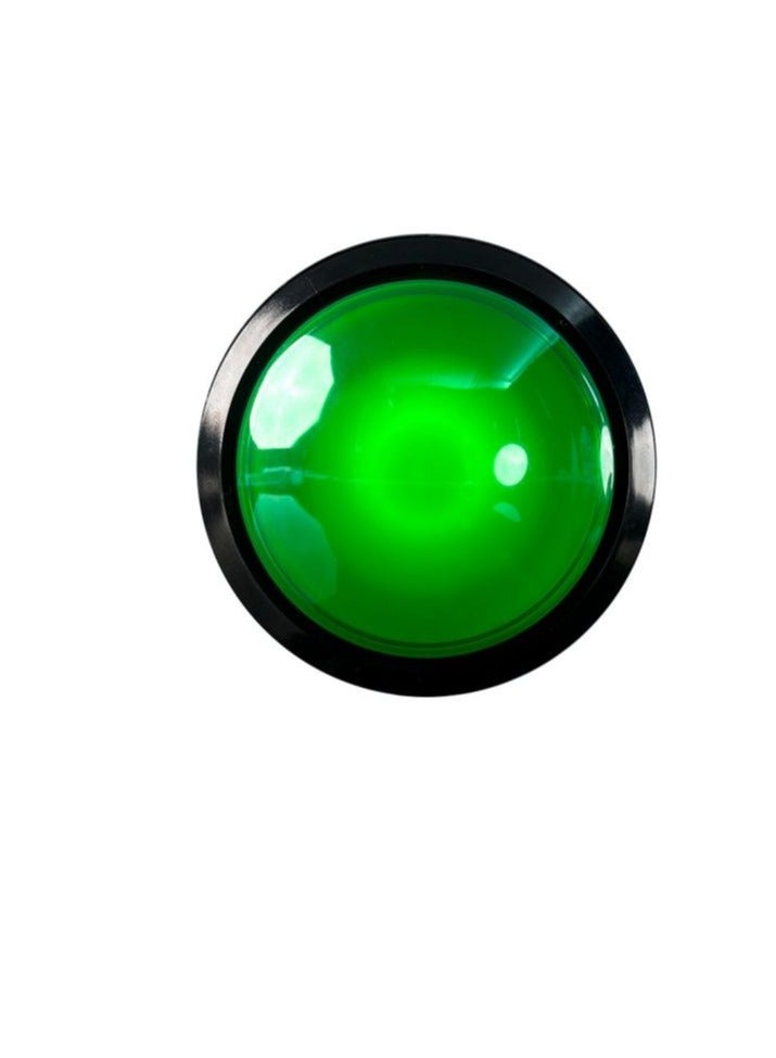 KNP KNP Push Button Switch 100mm Green is a robust and visually striking switch designed for applications where a clear easy-to-find control is needed Its large 100mm diameter and bright green color make it highly visible and suitable for various high visibility applications.  - Image 1