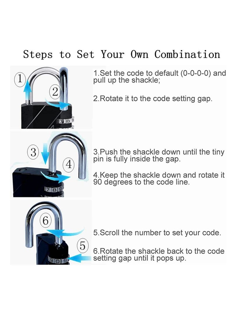 SYOSI - Combination Locks Resettable 4-Digit Outdoor Waterproof Padlock for Gym, School Locker, Fence, Toolbox, Gate, Hasp Storage Lock - Image 1