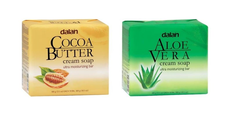 DALAN Cream Soap 3 X 90 gm Aloe vera  3 X 90 gm Cocoa Butter