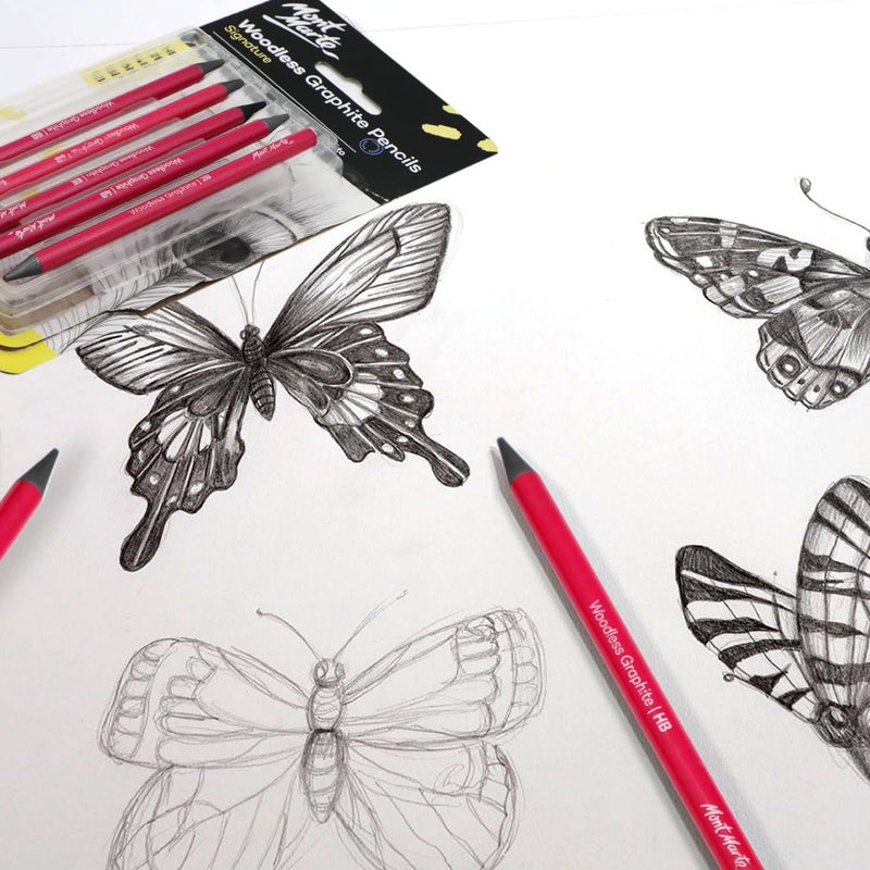 Mont Marte Mont Marte Woodless Graphite Pencils 6 Piece (HB, 2B, 4B, 6B, 8B and EE), Suitable for Sketching, Drawing and Shading  - Image 5