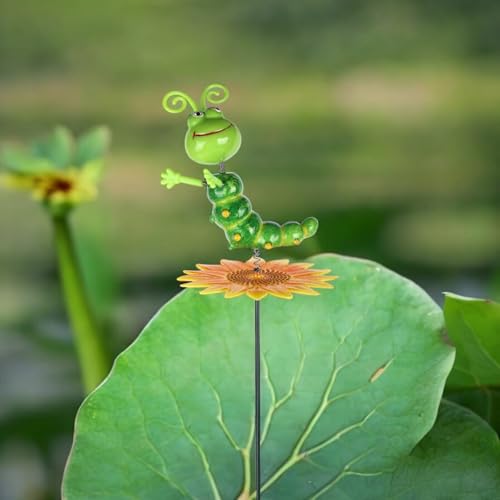 Chocozone Garden Decor 3D Pinwheels Animal Insects Wind Spinners Outdoor Pinwheels for Garden Rotating Whirlygigs Landscape Decorations (Frog & Caterpillar) - Image 4