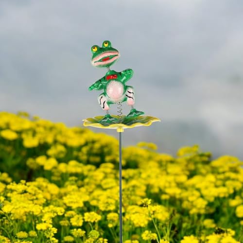 Chocozone Garden Decor 3D Pinwheels Animal Insects Wind Spinners Outdoor Pinwheels for Garden Rotating Whirlygigs Landscape Decorations (Frog & Caterpillar) - Image 3