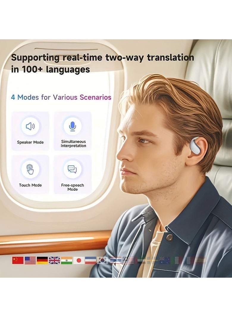 تمويل سماعات أذن لاسلكية مترجمة للغة الذكاء الاصطناعي، سماعة رأس بلوتوث، تدعم 144 لغة ولهجة، ميكروفون ENC لإلغاء الضوضاء، شاشة رقمية LED، مقاومة للماء، تصميم خفيف الوزن، عمر بطارية طويل، متوافقة مع أجهزة iOS وAndroid، مناسبة للسفر والدراسة والعمل (مع مترجم الذكاء الاصطناعي) - Image 5