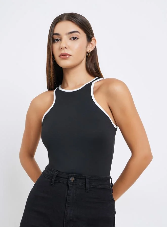 Styli Sleeveless Black Cami Top