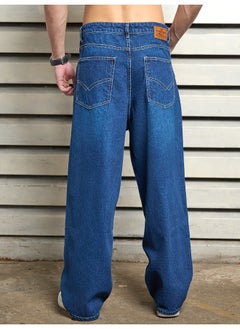 HIGH STAR Men’s Baggy Loose Fit Indigo Jeans – Comfortable and Casual  - Image 2