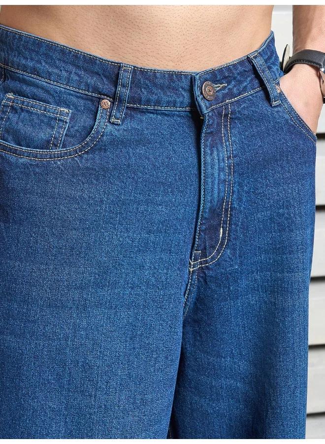 HIGH STAR Men’s Baggy Loose Fit Indigo Jeans – Comfortable and Casual