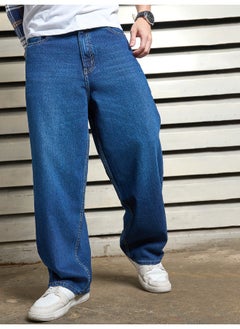 HIGH STAR Men’s Baggy Loose Fit Indigo Jeans – Comfortable and Casual  - Image 3