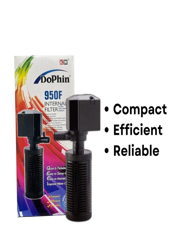 فلتر داخلي Dophin 950F لأحواض أسماك الزينة | محرك غاطس بالكامل | معدل التدفق: 480/470 لتر/ساعة | مناسب لأحواض أسماك سعة 90 لترًا | (أصلي من متجر Tunai) - Image 4