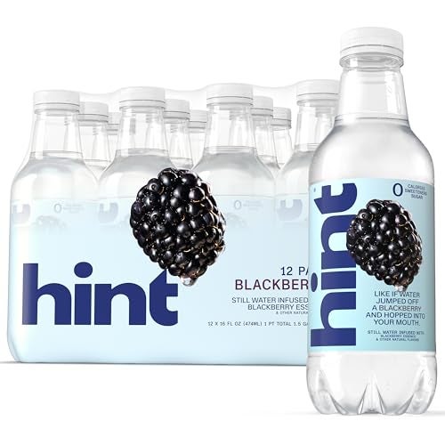 Hint FruitInfused Bottled Water Blackberry Sugar Free Flavored Water with Zero Calories Natural Fruit Essences and No Artificial Sweeteners 16 Fl Oz Pack of 12 - Image 1