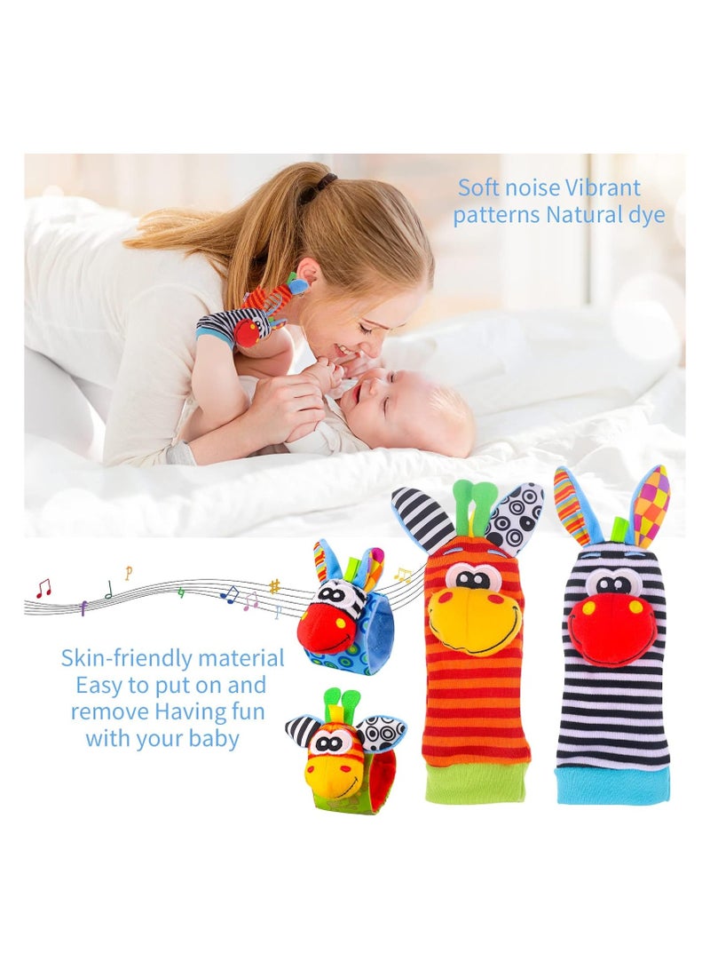 ZAITRO Top-Quality Material 4-Piece Infant Socks And Wrist Rattles Toy Set For Kids - Image 5
