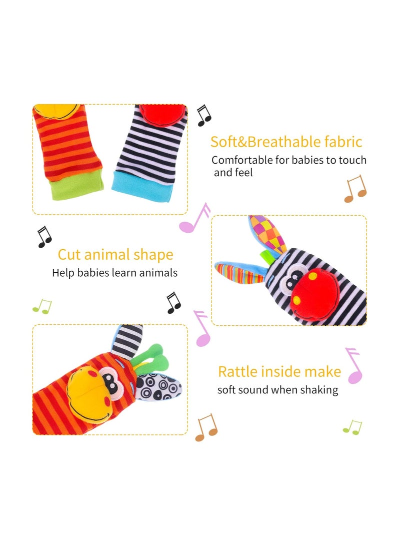ZAITRO Top-Quality Material 4-Piece Infant Socks And Wrist Rattles Toy Set For Kids - Image 4