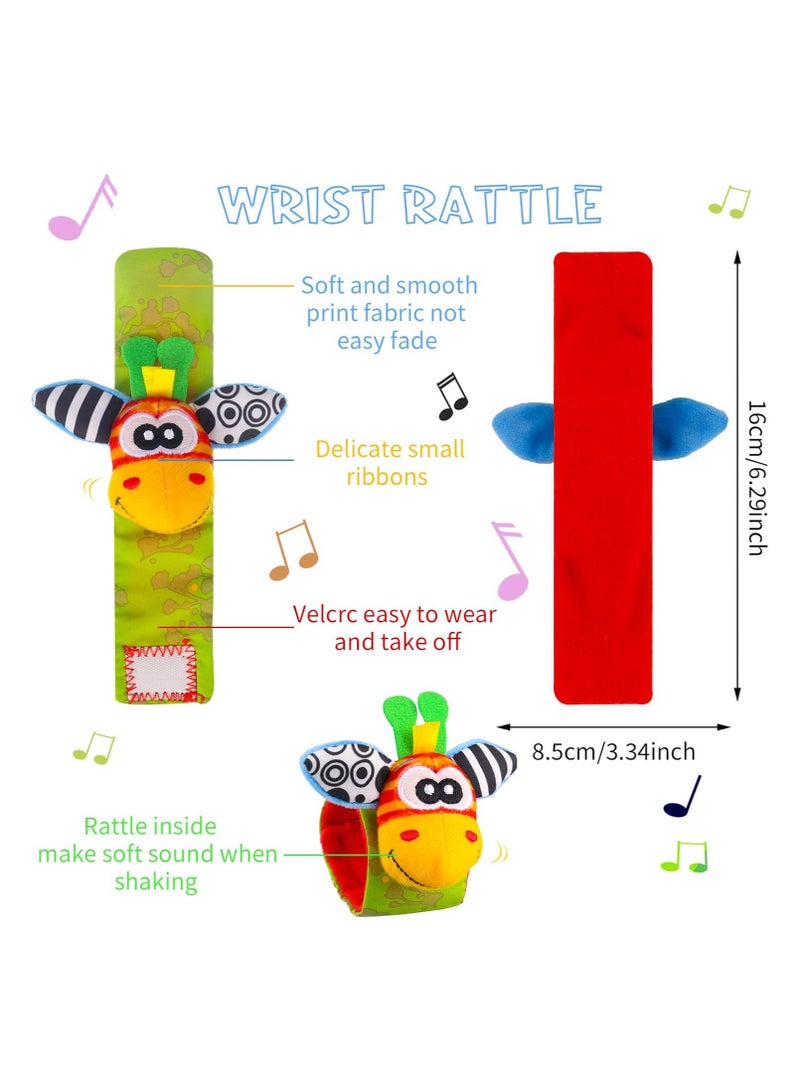 ZAITRO Top-Quality Material 4-Piece Infant Socks And Wrist Rattles Toy Set For Kids - Image 2