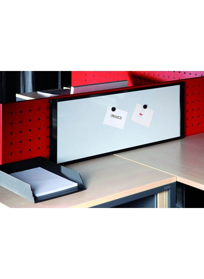 ماستر فيجون لوح مسح جاف مغناطيسي ذهبي فائق الجودة، مقاس 36 × 18 بوصة، إطار من الألومنيوم الأسود (Ma10007705)، أبيض - Image 3