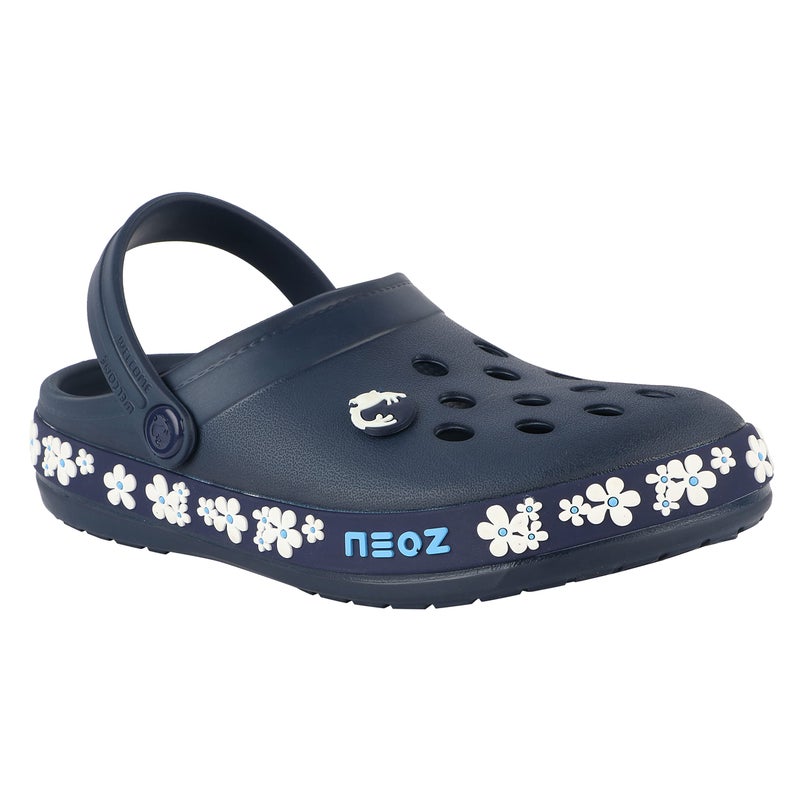 Neoz Casual Slingback Clogs for Kids with Soft Sole | Slip-On Breathable, Lightweight | Comfortable & Durable | Stylish Indoor & Outdoor Sandals Clogs for Kids, K-JASMINE-NAVY_4 - Image 4