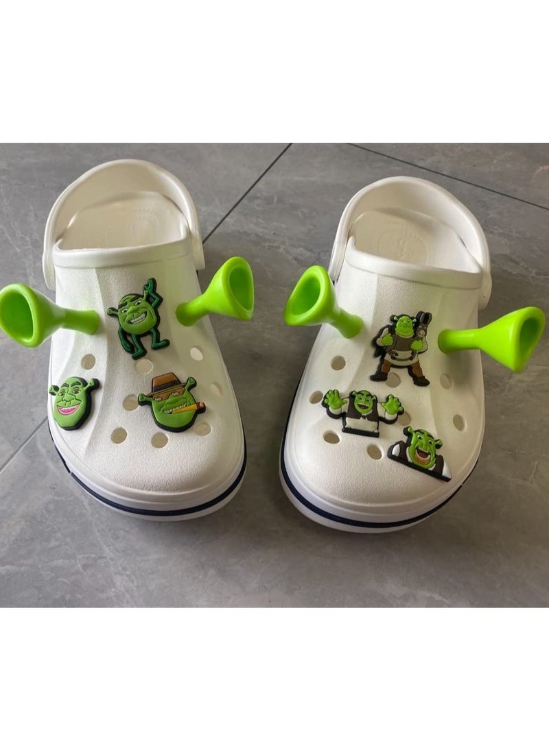 Excefore Shoe Charms for Crocs Jibbitz, 12 PCS Cute Croc Charms, Distinctive Cool Croc Accessories, Plastic Nurse Shoes Decorations for Adults Women Men Gifts Party Favor Birthday, Green - Image 5