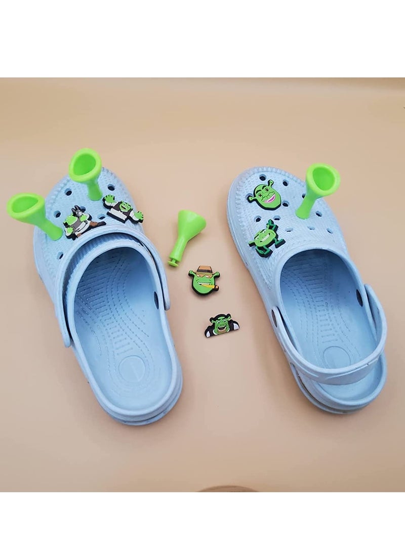 Excefore Shoe Charms for Crocs Jibbitz, 12 PCS Cute Croc Charms, Distinctive Cool Croc Accessories, Plastic Nurse Shoes Decorations for Adults Women Men Gifts Party Favor Birthday, Green - Image 2