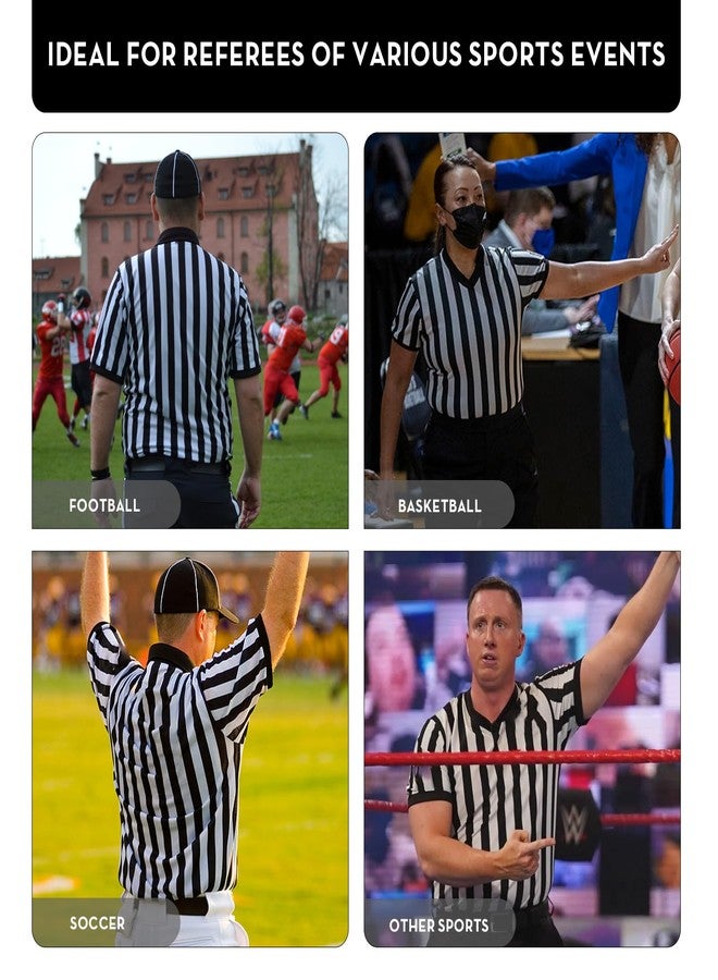 VKT Men’s Referee Shirt V-Neck Official Ref Shirt Costume Umpire Jersey for Womens and Mens Basketball Football Halloween Uniform - Image 4