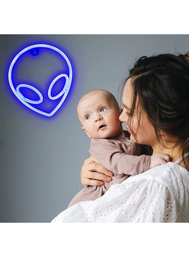 نيبمينينت مصباح نيون LED على شكل كائن فضائي يعمل بمنفذ USB أزرق - Image 4