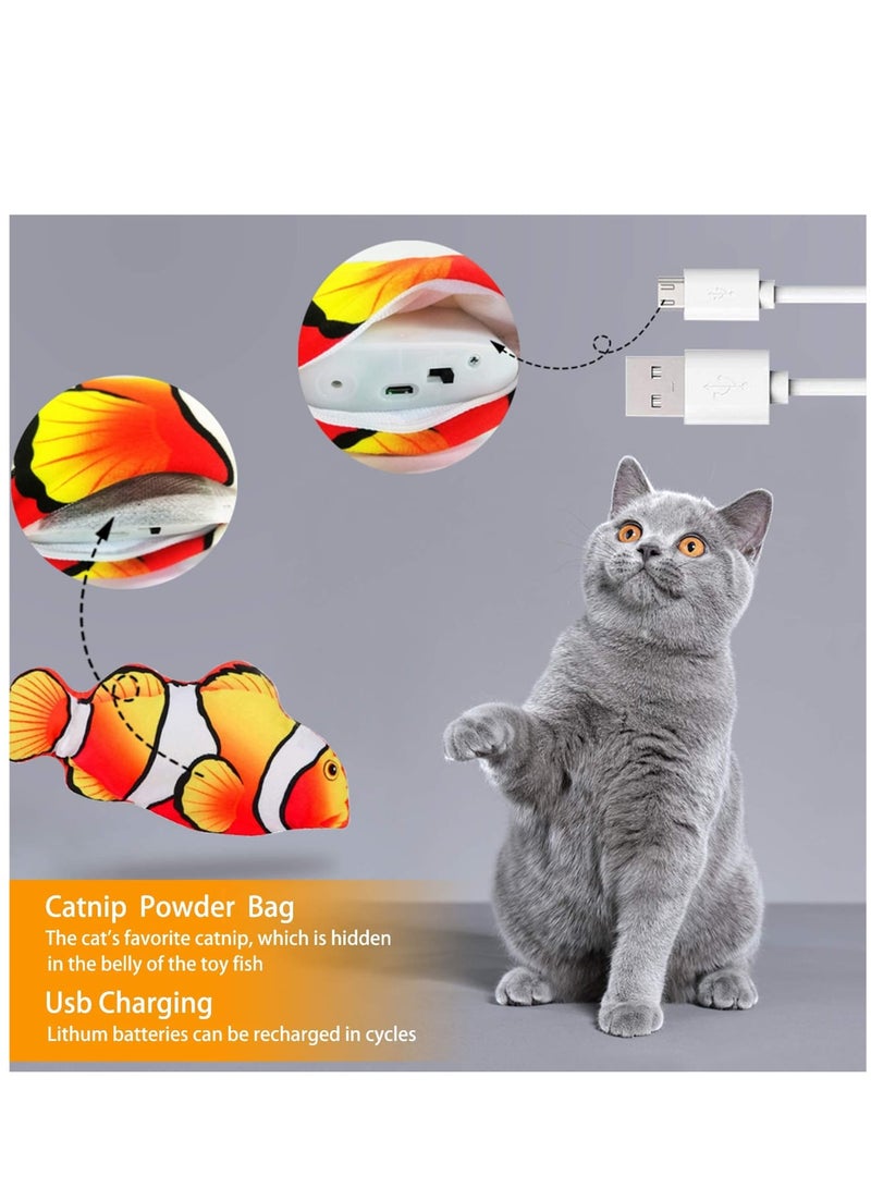 Zikra Floppy Fish Cat Toy, Cat Toys for Indoor Cats with Catnip, Interactive Cat Toy for Cat Exercise, Realistic Cat Fish Toy, Motion Kitten Toys, Built-in Motion Sensor, USB Chargeable - Image 4