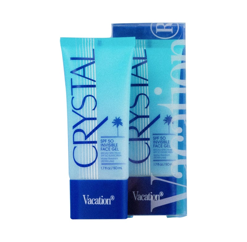 Vacation Crystal SPF 50 Face Gel, Clear Sunscreen, Hydrating & Nourishing, Water-Resistant, Fragrance-Free, Travel Size, 1.7 Fl. Oz. - Image 1