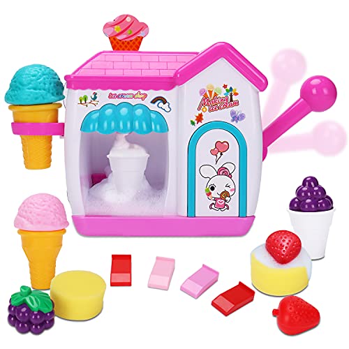 AugToy Bath Toys for Toddlers 3-5 Years, Ice Cream Foam Maker Bath Toys for Kids Ages 4-8, Bubble Pretend Cake Play Set Bathtub Toys Age 3 4 5 Year Old Girls Boys Christmas Birthday Gifts Idea - Image 1