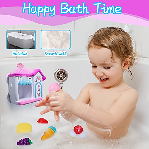 AugToy Bath Toys for Toddlers 3-5 Years, Ice Cream Foam Maker Bath Toys for Kids Ages 4-8, Bubble Pretend Cake Play Set Bathtub Toys Age 3 4 5 Year Old Girls Boys Christmas Birthday Gifts Idea - Image 2