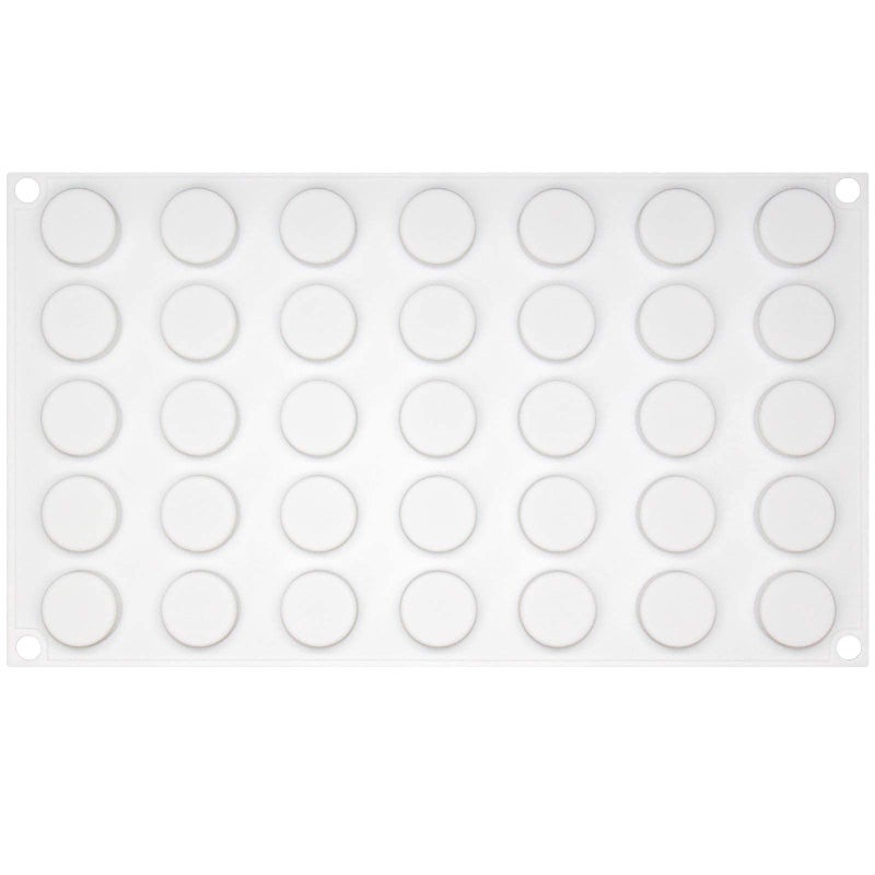 FUNSHOWCASE Mini Round Disc Silicone Mold Tray per Cavity 09x09x04inch 35 Cavities